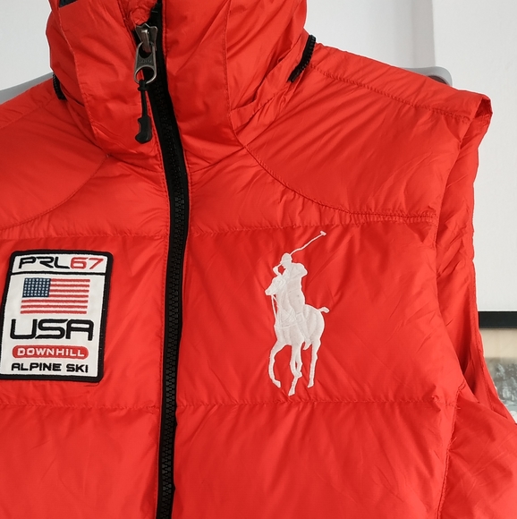 Polo Ralph Lauren Big Pony Alpine Ski Patch Puffer Vest Men (Medium ) - Picture 6 of 14